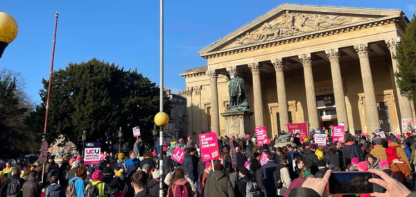 Pickets from UCU Bristol union, same group wanted to stop staff-student relationships